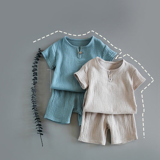 Ensemble d’Été Bébé 2 Pièces – 100% Coton Doux, Respirant et Unisexe (6 à 24 mois)